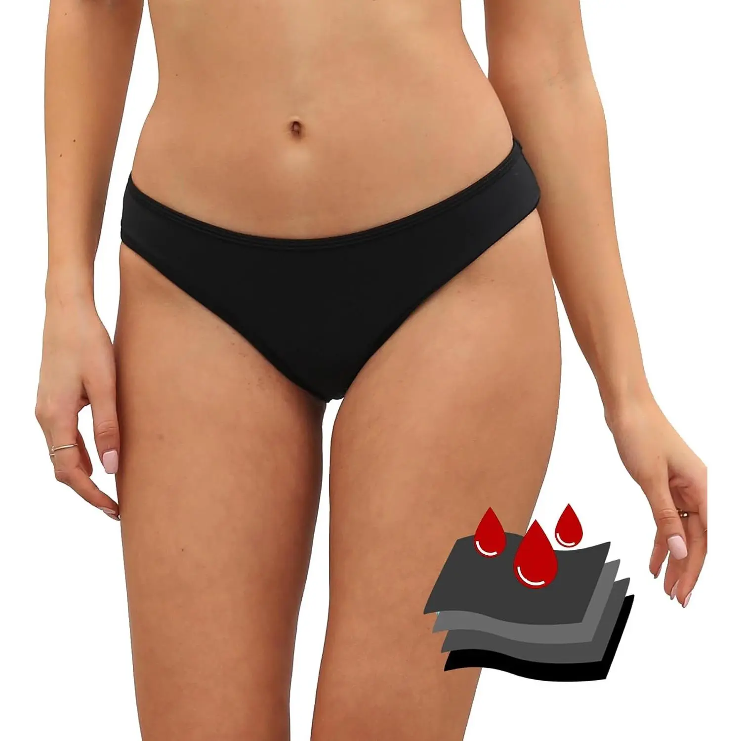 Leakproof Period Bikini Bottoms - Low Rise Swim Briefs for Teen Girls & Women(Gift)
