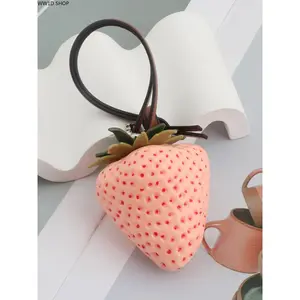 Resin Strawberry Bag Charm Keychain for Women, Fruit Pendant Accessory for Handbags, Backpacks and Keys, Decorative Durable Daily Carry Charm