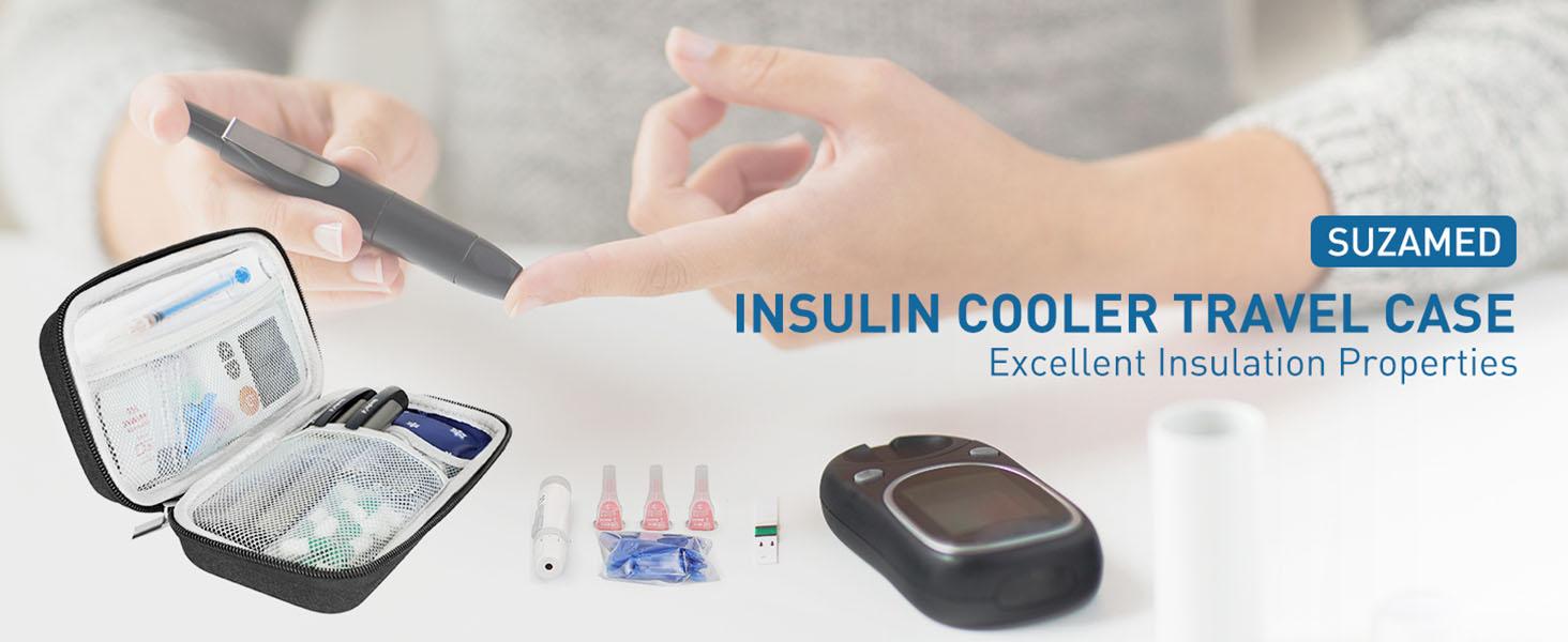 Insulin Cooler Travel Case,EVA Insulation Travel Medicine Kit with 2 Ice Packs for Diabetes Care,Insulin Pen and Other Diabetic Supplies (Purple)