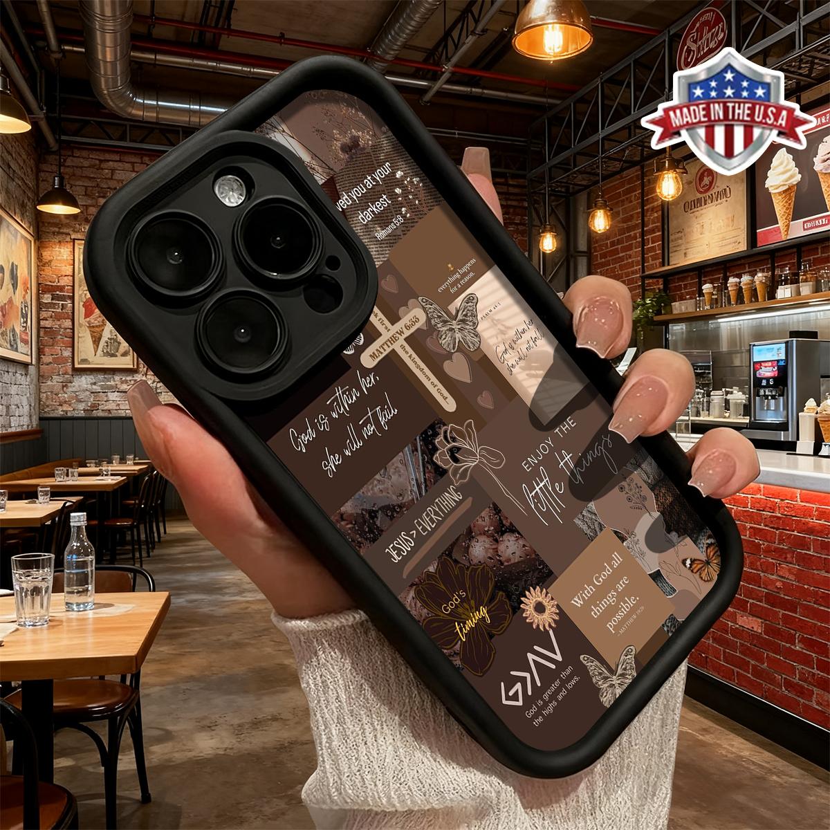 Minimalist Christian Faith Quote Collage Pattern Case for iPhone 17 16 15 14 Pro Max 13 12 11 XR XS Plus Air Slim Shockproof Anti Drop Protective TPU Phone Cover