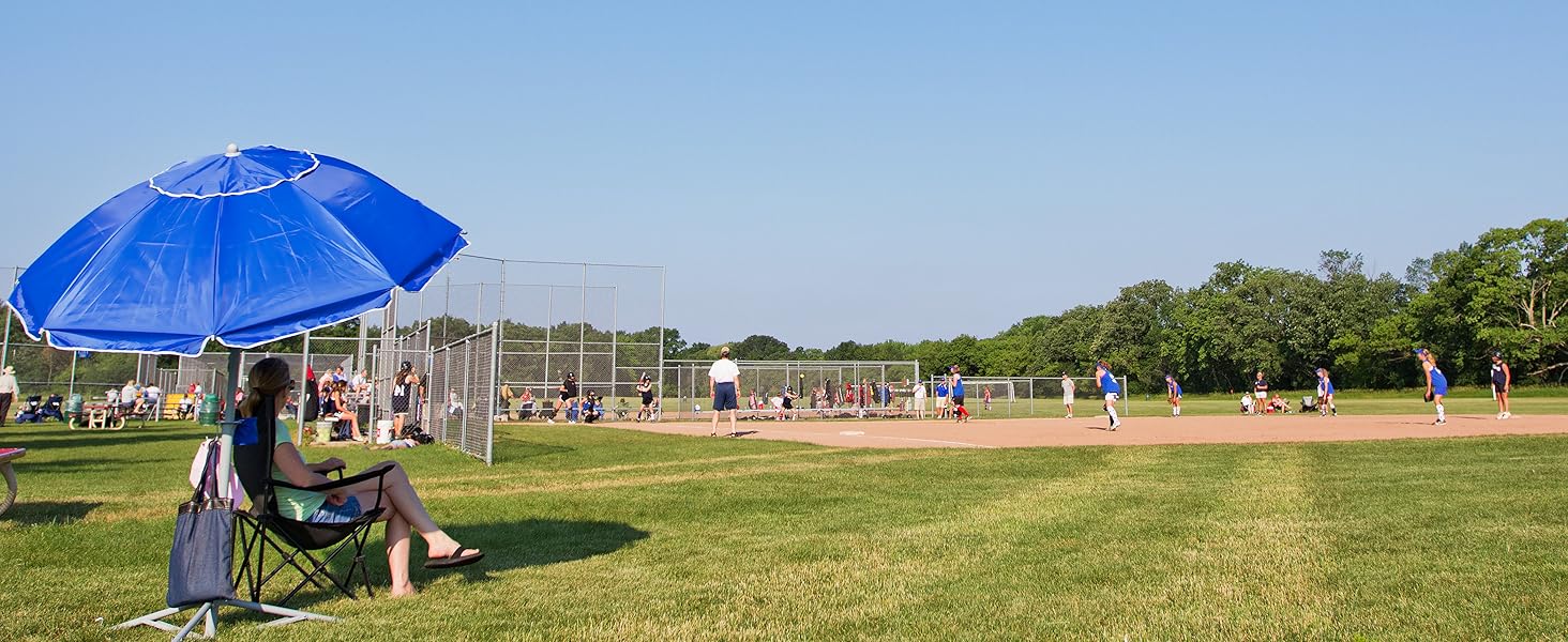 Ultimate Portable Sun Shade Umbrella – Lightweight Adjustable Outdoor Patio & Beach Umbrella with Tripod Base (Blue)