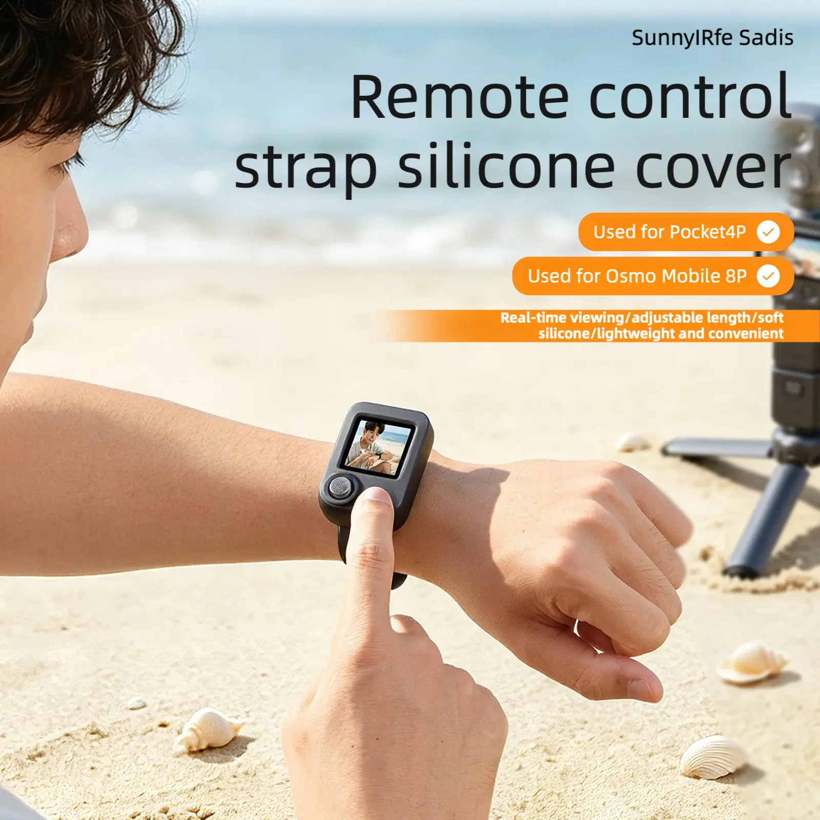 Sunnylife is suitable for Osmo Pocket 4P/Mobile 8P viewfinder remote control strap silicone case