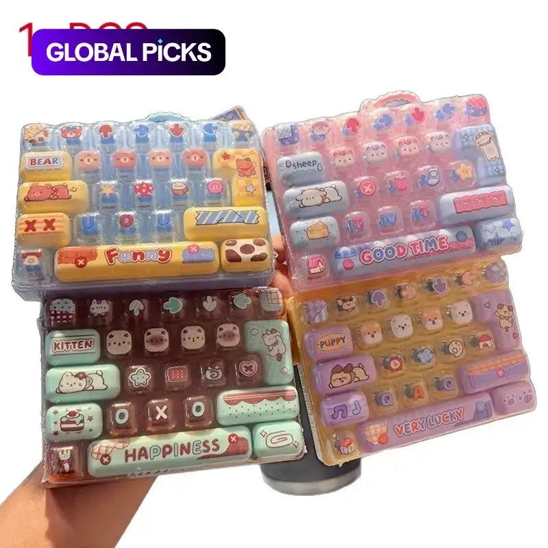 26-Key Stress Relief Keyboard Keychain, Large Mood Booster Press-Play Keyboard, Fun and Relaxing Accessory for Daily Use