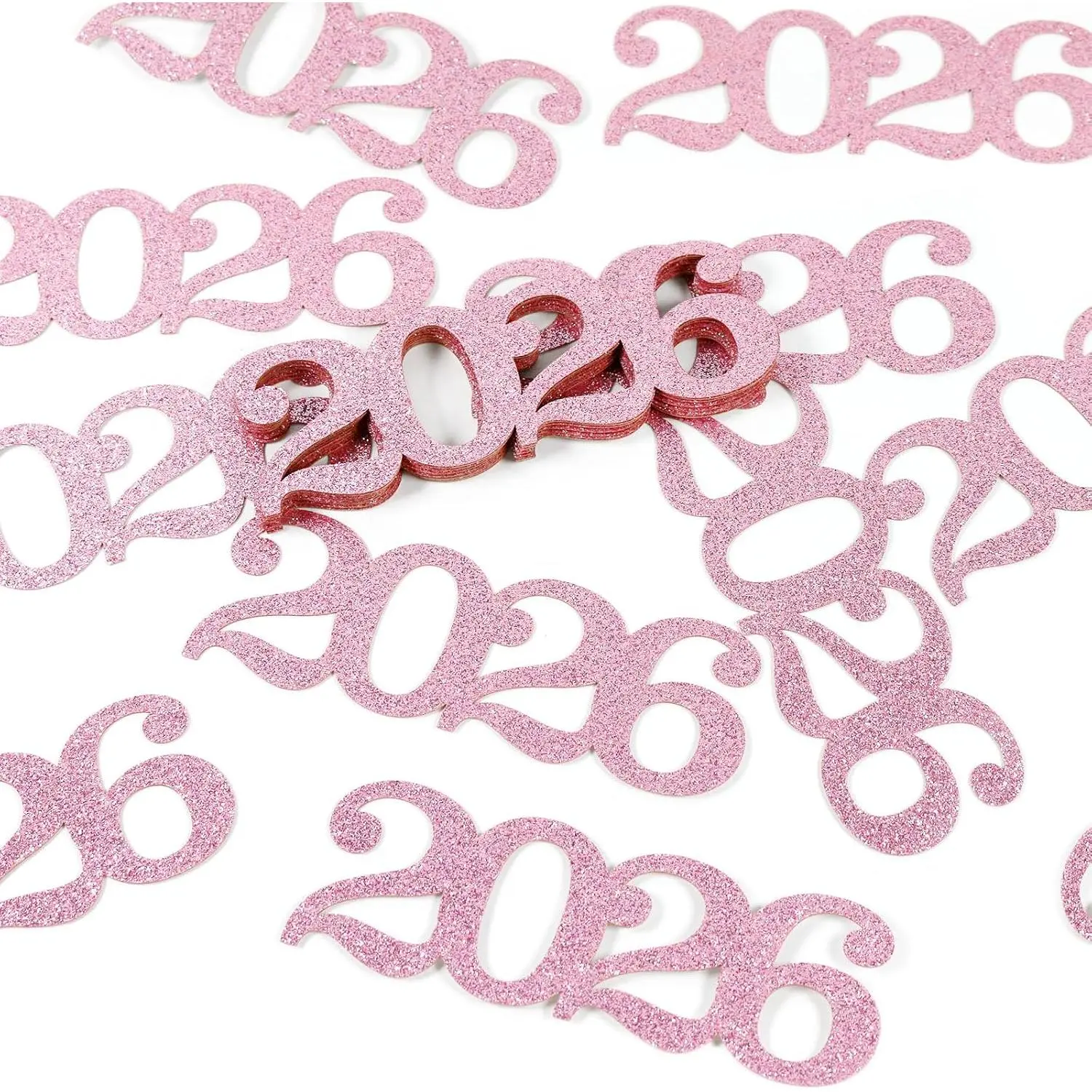 24 count 2026 Graduation Table Confetti | 5.4" x 3.8" Double-sided  Glitter Confetti Class of 2026 Prom Graduation Party Supplies