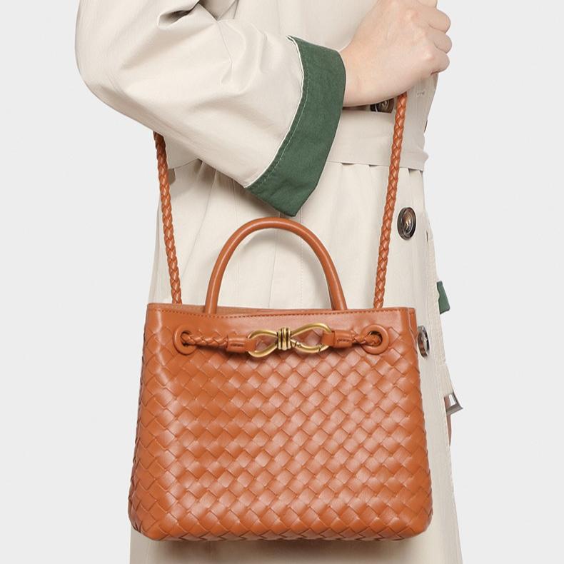 6197 Hand-woven Large-capacity Handbag 2025 New PU Leather Shoulder Messenger Women's Bag