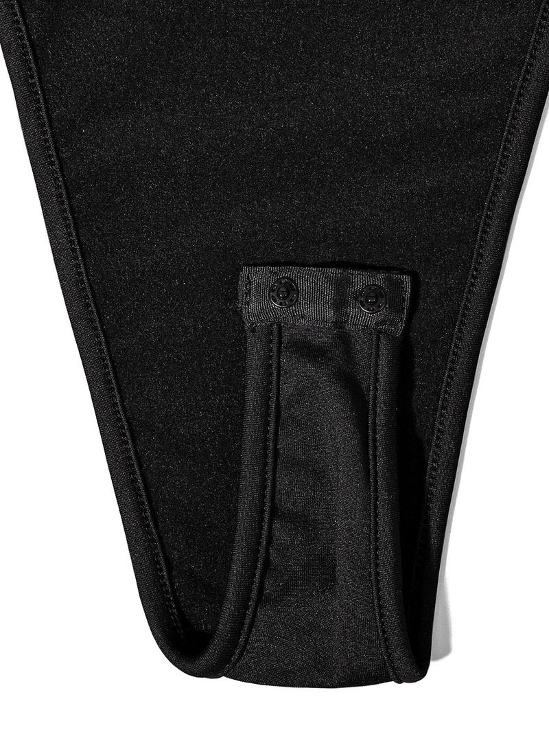 Women's Solid Color Bodysuit, Casual Fashion Comfy Sleeveless Bodysuit for Daily Outdoor Wear, Ladies Clothes for All Seasons, Womenswear