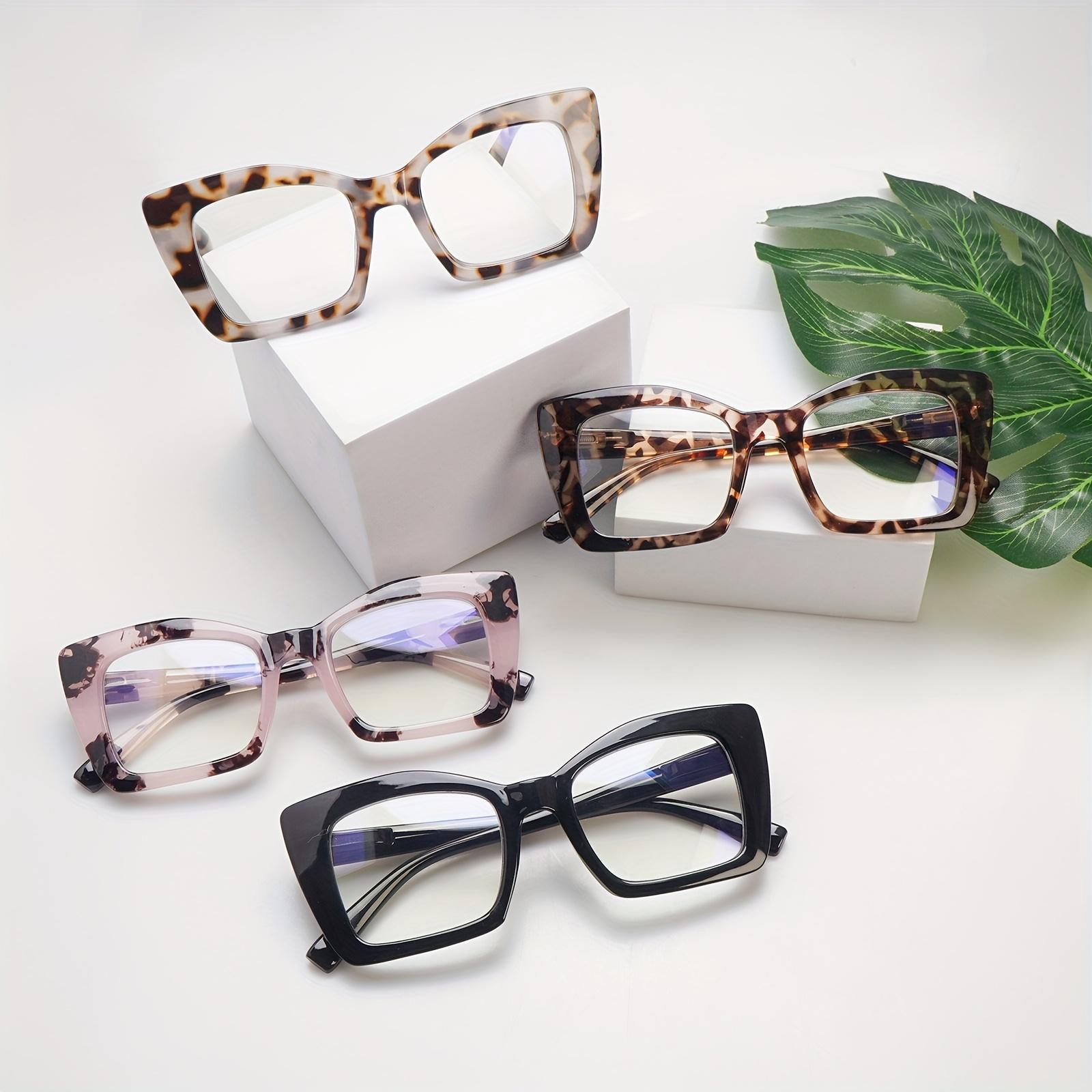 DEAAOK 4 Pack Cat Eye Frames Women's Reading GlassesComputer and Cell Phone Readers Anti-Blue Light BlockingProtects Eyes from Blue Light Spring Hinges