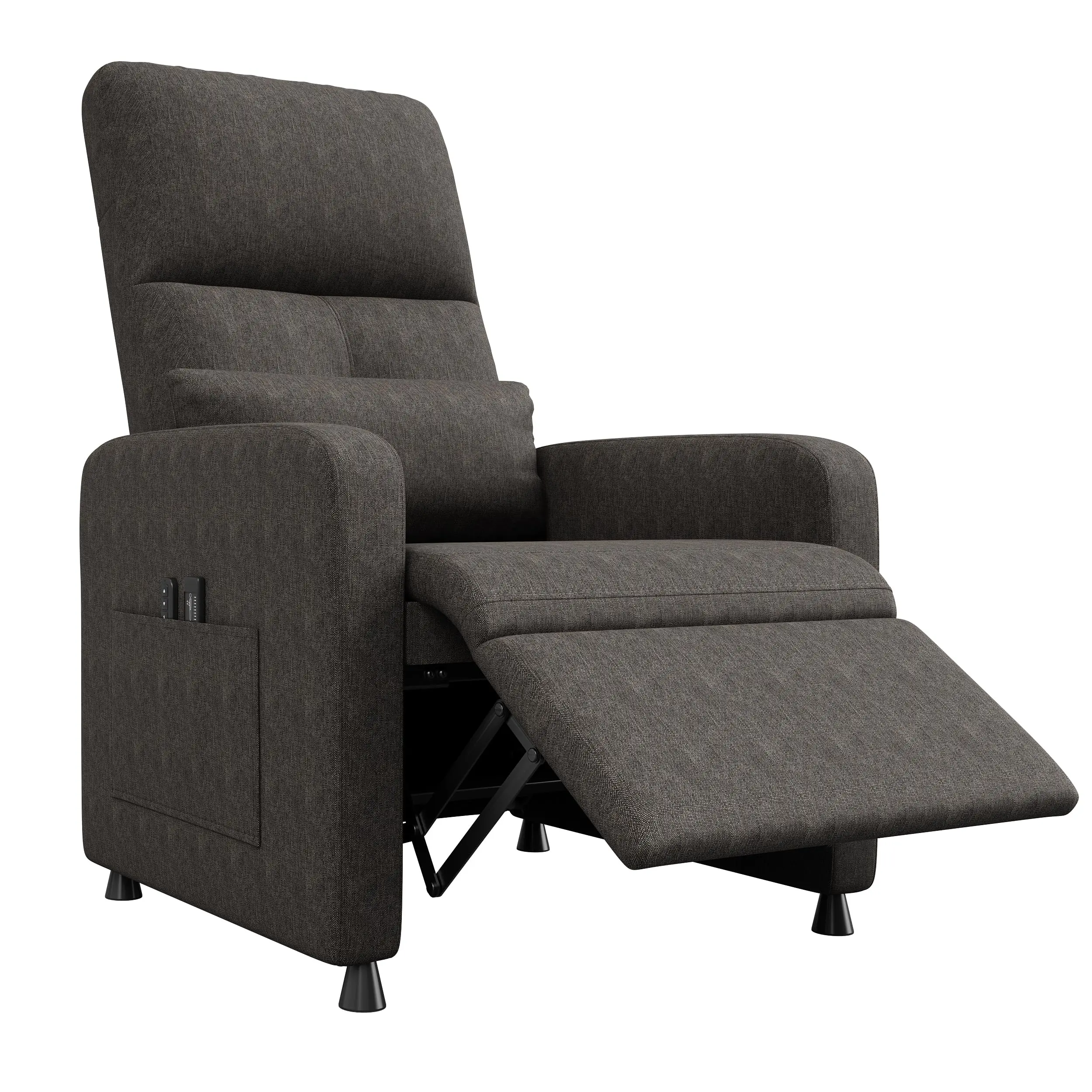 Electric Power Recliner Sofa - Indoor Living Room Furniture with Adjustable Backrest, USB Charging Port, Side Pockets, Padded Support for Home Theater, Bedroom Use