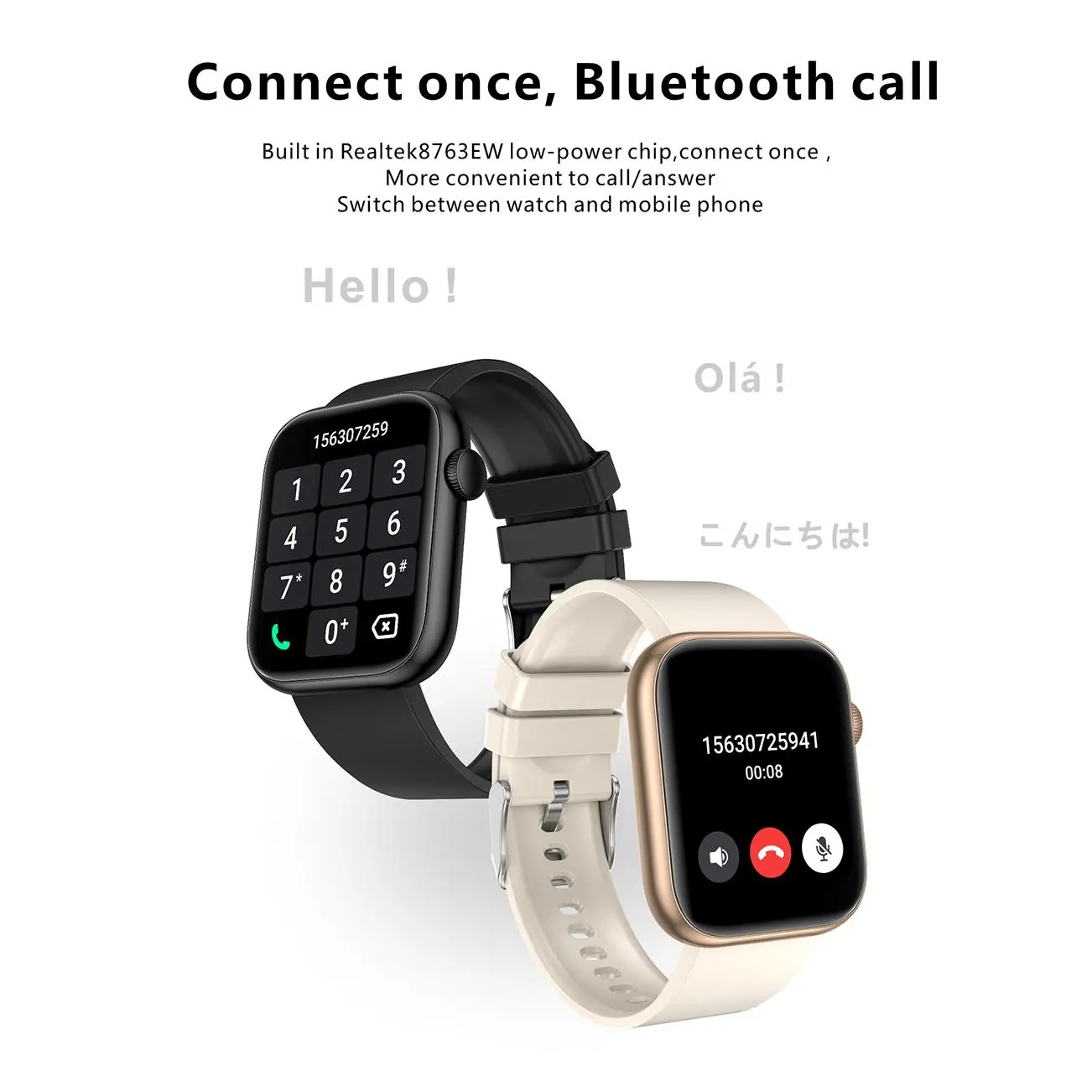 Smart Watch For  Full Touch Screen Bluetooth Call Waterproof Watches Sport Fitness Tracker Smartwatch Lady Reloj Mujer
