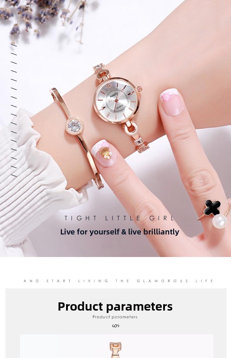 Women's Luxury Rose Gold Bangle Quartz Watch - Blue Dial with Crystal Accents, Jewelry Clasp, Water Resistant, Elegant Casual Wristwatch for Students, Perfect Gift for HerLadies'