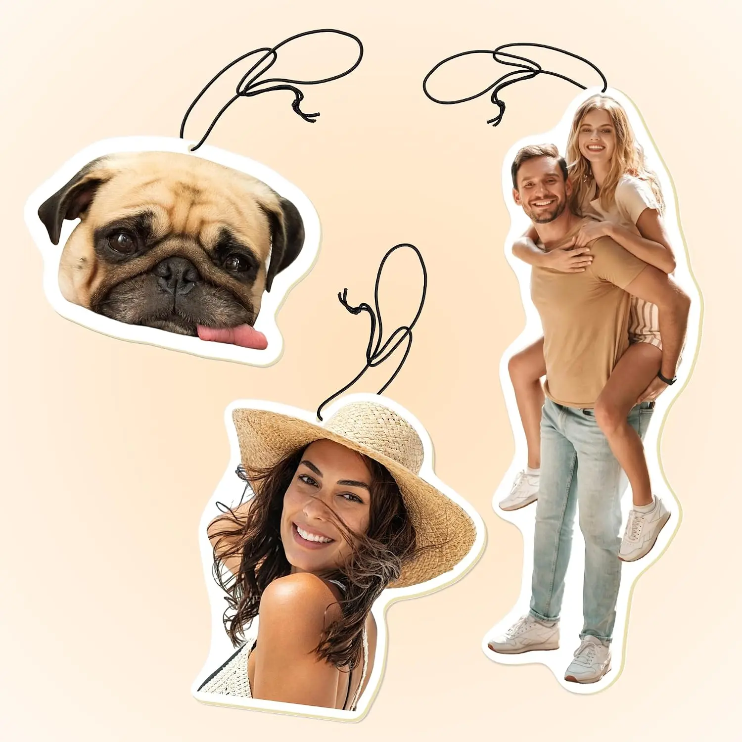 Custom Air Freshener for Car - Double Sided Photo Personalized Car Scents Air Freshener, Smell Air Fresheners With Picture for Wardrobe, Bathroom,Hanging Ornaments