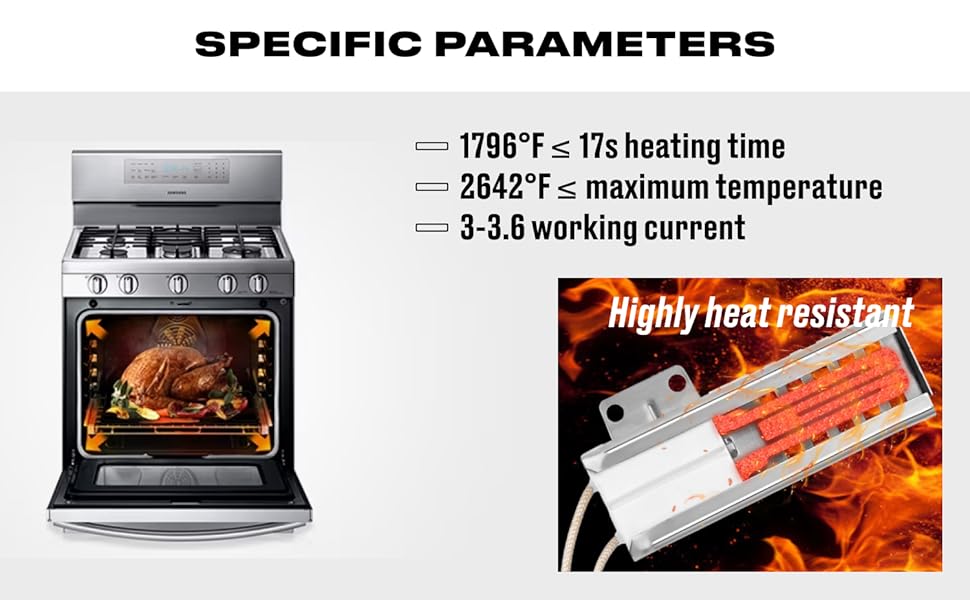 Replacement 6 gas range ignitor, Replacement for numbers AR5066 12400035 318177710 7318177710 316428600 5303308452
