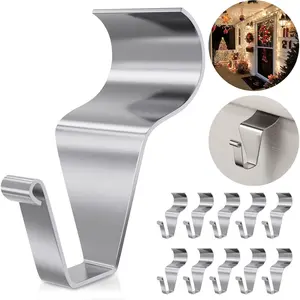 Vinyl Siding Hooks Hanger (10 count), Heavy Duty Siding Clips for Hanging on Patio, No-Hole Needed Stainless Steel Siding Clips to Decor Wreath Things for Horizontal Vinyl Siding