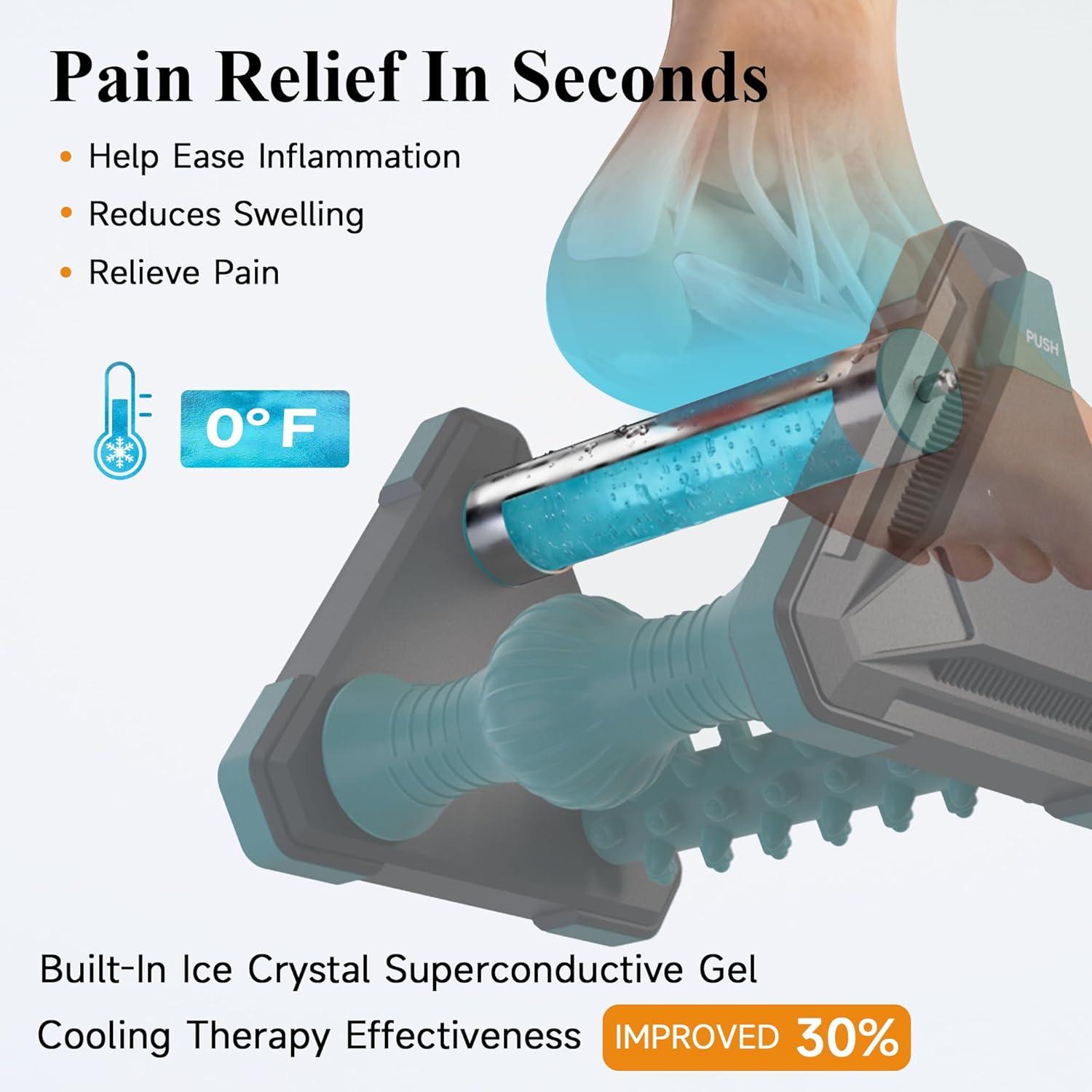 SUNDAY MIRTH Icing Plantar Fasciitis Relief in Seconds, Foot Massager for Circulation and Pain Relief, Reflexology Massage Tools with Ice Pack, Foot Roller for Neuropathy Pain Relief, Foot Health, Green