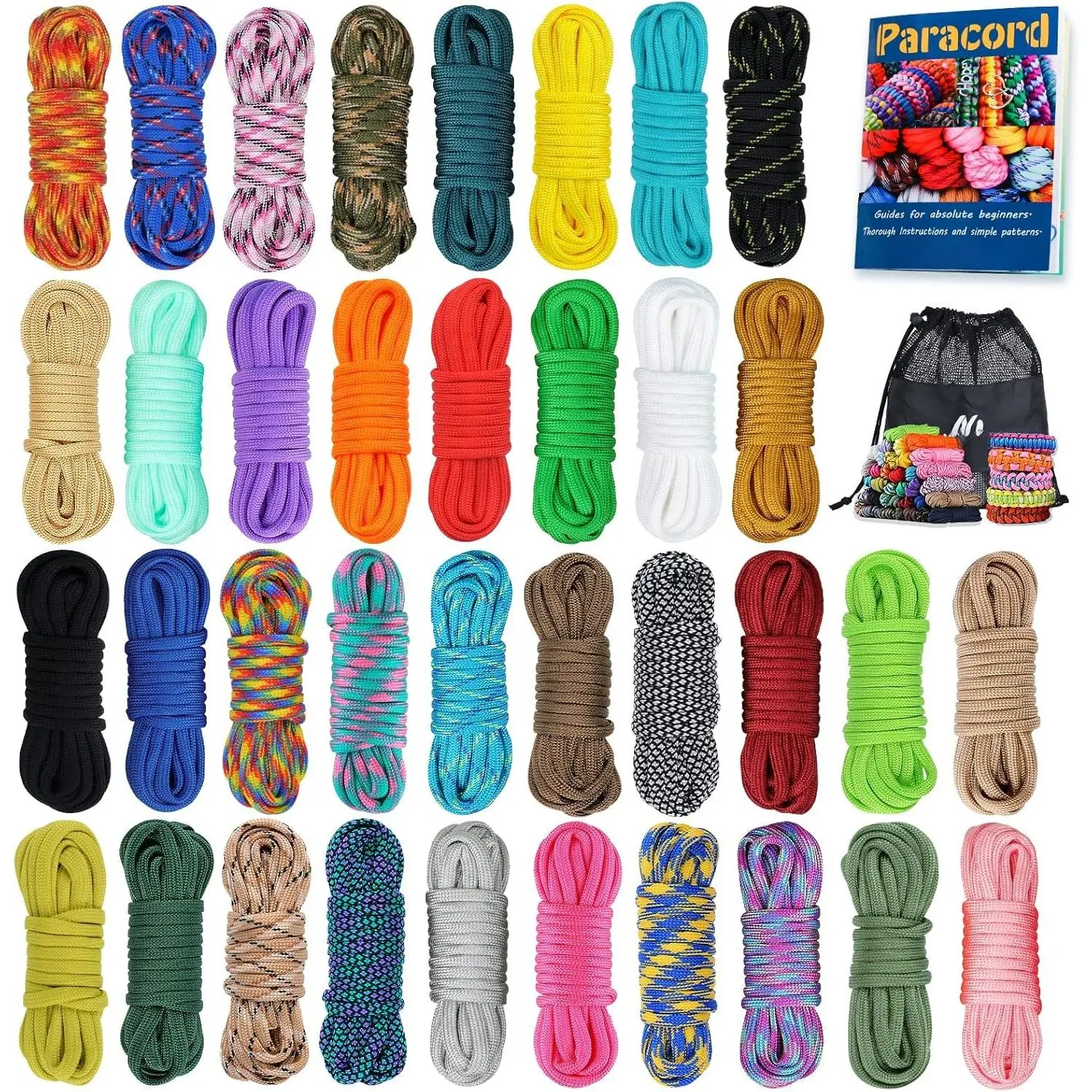 36 Colors 10ft Paracord 550 Combo kit, Paracord Bracelets Making kit - Multifunction Paracord Rope with Instruction for Making Lanyard,  , Idea for …