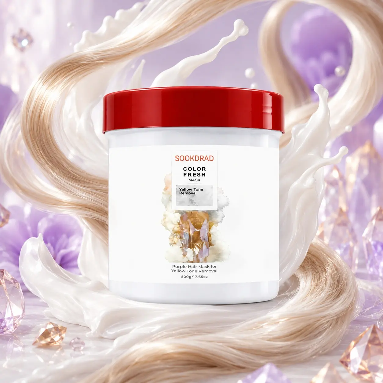 Purple Hair Mask, Yellow Tone Removal, For Hair Treatment, 500g