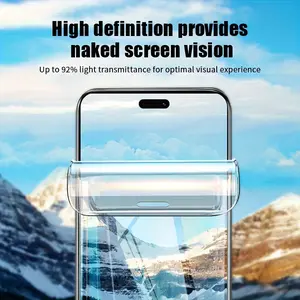 Five-piece set of fingerprint unlock hydrogel film, high-definition, transparent, self-healing, anti-bubble, full-screen coverage soft film, scratch-resistant protective film, suitable for iPhone 11/12/13/14/15/16/17 series