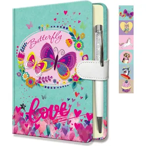 Butterfly Journal for Girls - Gift for Teen, Kids - Diary with Pen & Magnetic Closure, 192 Pages for Writing, 5.3"x7.5" Hardcover Lined Notebook