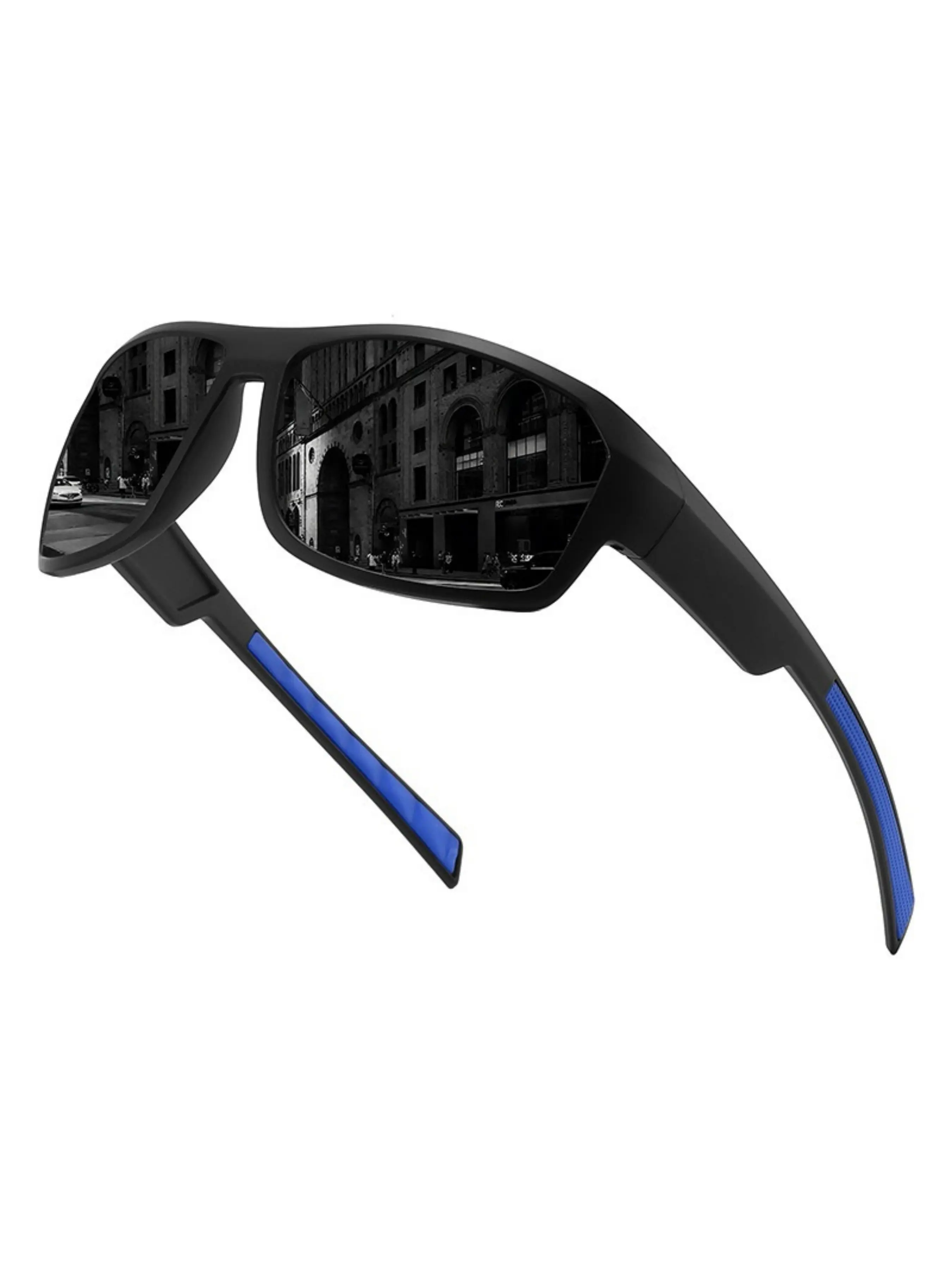 New Outdoor Cycling Sunglasses, Sporty Polarized Sun Glasses for Men, Fishing Square Frame Driving Shades, All Seasons Decorative Lenses