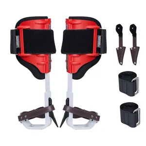【DealsForYouDays】VEVOR Tree Climbing Spikes, 1 Pair Aluminum Climbing Spurs, 350lbs Load Capacity Tree Climbing Gear with Straps and Spike Protectors, Arborist Equipment for Climbers, Hunting, Fruit Picking, Red