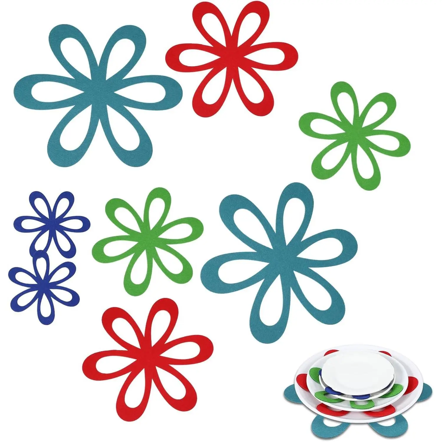 8Pcs Felt Pan Protectors for Stacking, 4 Different Sizes Pot Protectors, Avoid Stratching or Marring Perfect for Glass Ceramic Plates Cookwares(6" 8" 10" 12")