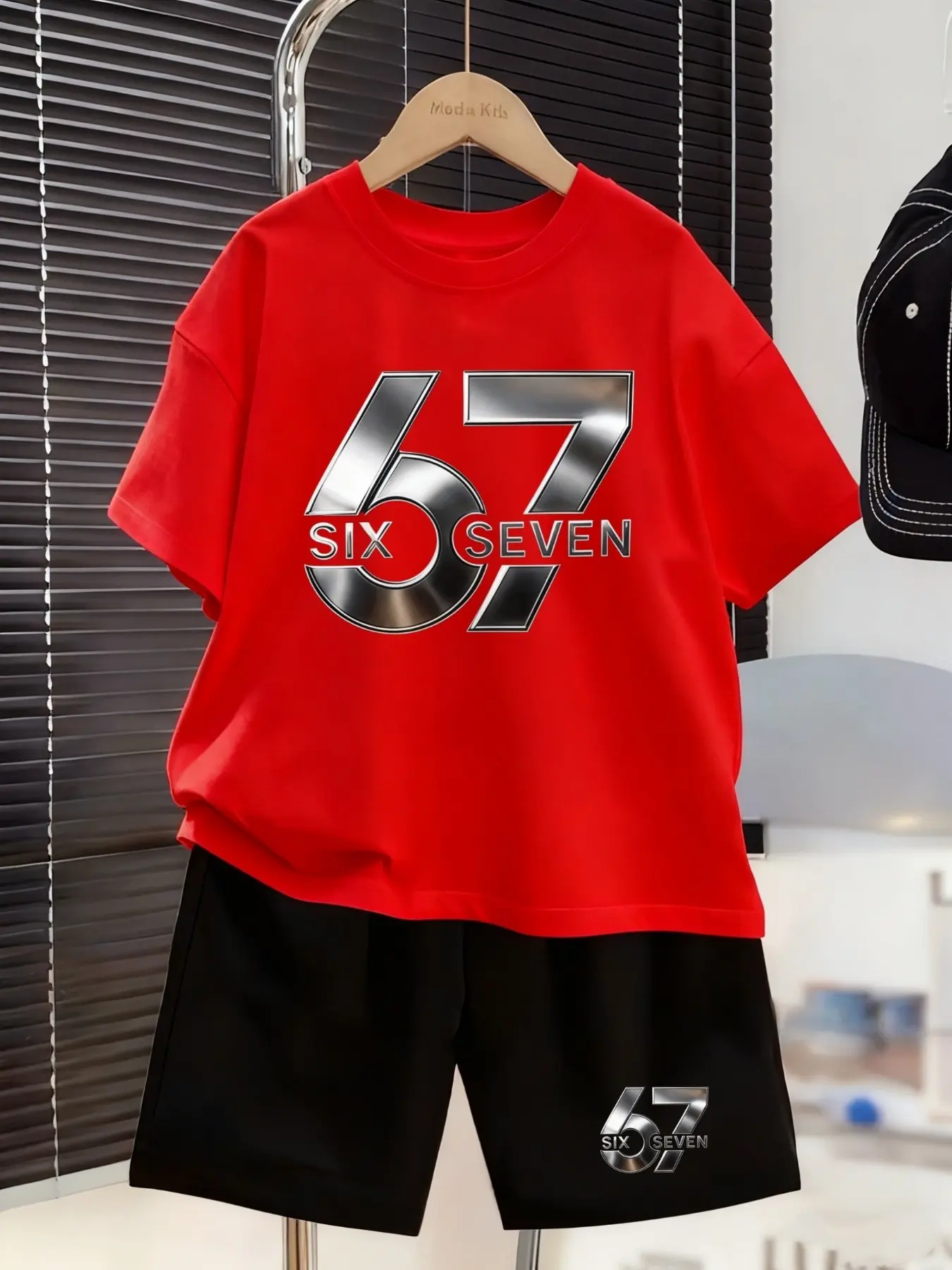 Boys' 2-Piece Set Short Sleeve T-Shirt and Shorts, Cartoon Print, Graphic Print Set, Summer Casual, Teen Boys' Fitted Suit, China Made, Summer Clothing Set