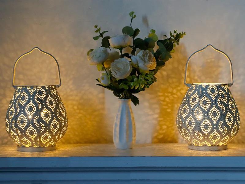 Ramadan Led Lantern Cordless Hanging Fairy String Lights Set for Gift Holiday Decoration