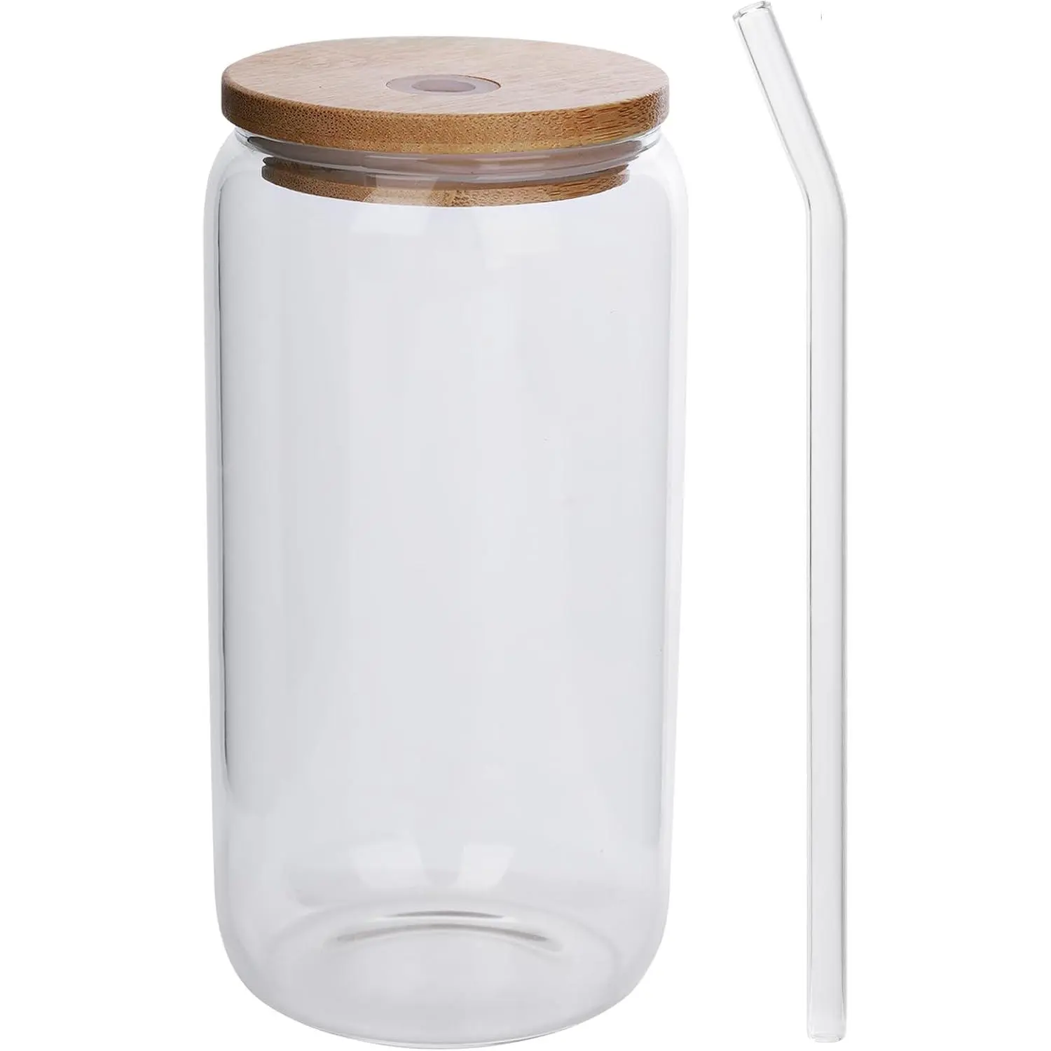 16oz Glass Cup with  Lid and Straw, High-Borosilicate Glass, Heat-Shock Resistant, Microwave & Fridge Safe, for   Iced Coffee  Smoothies Juice, Creative