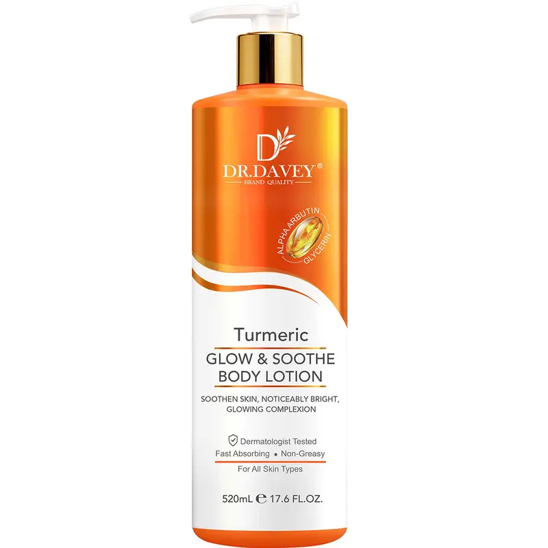 520ml Turmeric body lotion  Four Seasons Moisturizing and Moisturizing Body Lotion Refreshing, Non greasy, Fragrance Preserving Full Body Moisturizing Lotion Large Capacity for Home Use Hydrating Body Lotion