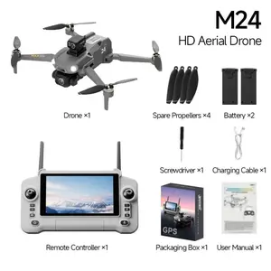 M24 GPS Drone with Touchscreen Controller,5G FPV,Dual Battery,Auto-Return,and Waypoint Flight,Suitable for Beginners.