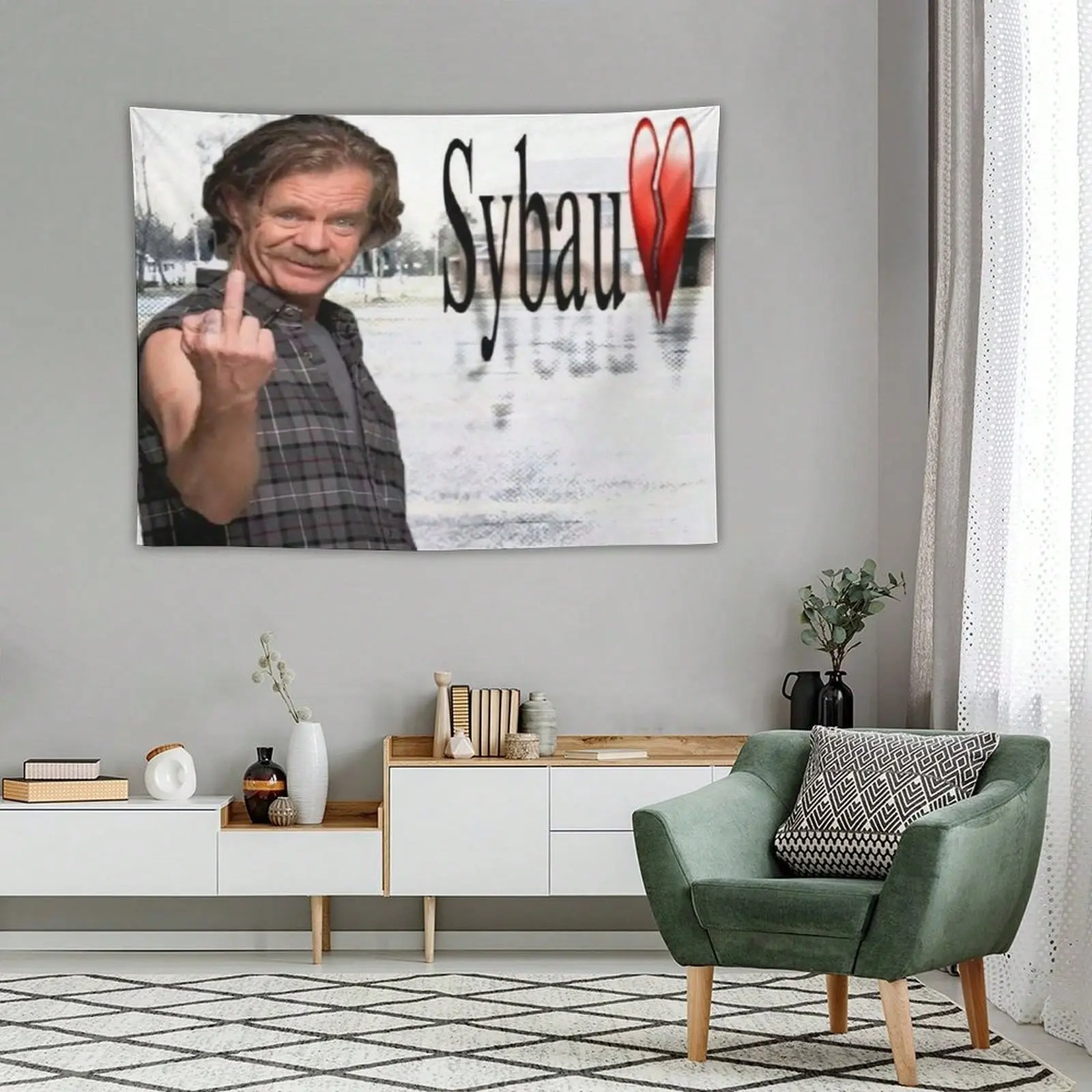 Frank Gallagher Tapestry Funny American Flag Aesthetic Decorative Durable William H. Macy Tapestry Suitable For Indoor And Outdoor Decorate For College Dorm Room ,Parties, Travel, Filming, Events, Festivals Decor Wall Tapestry