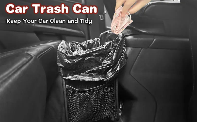 Witaxima Upgraded Extra Large Car Seat Organizer Backseat With 3 Storage Pockets, Multipurpose Car Organizer Hanging Car Trash Bag Can Premium PU - View #12