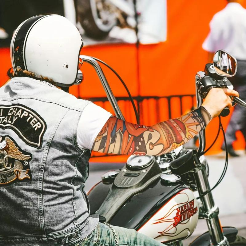 10pcs  Fake Temporary Tattoo Sleeves Slip on Arm Sunscreen Body Art Arm Stockings