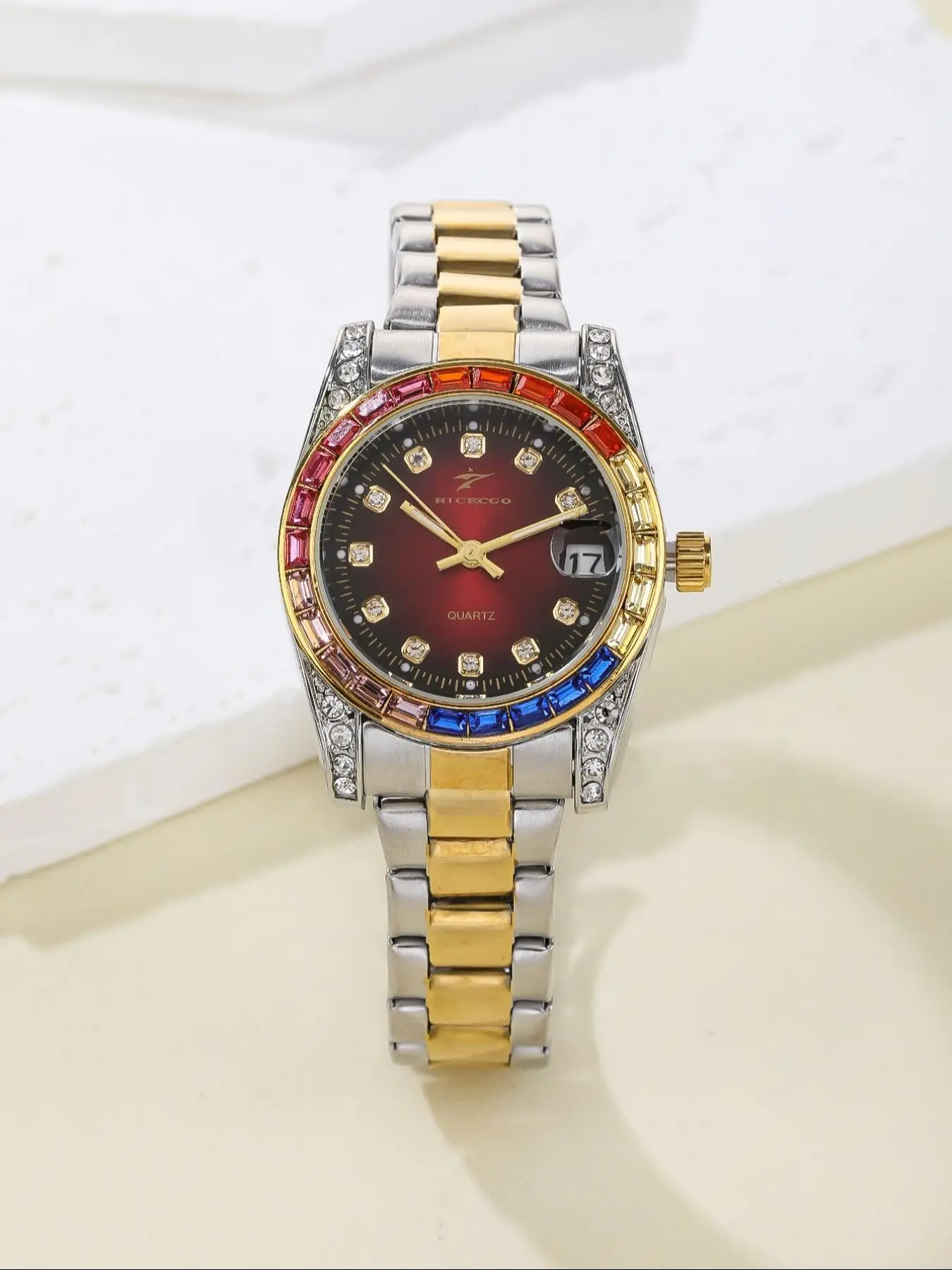 Elegant Women's Watch with Rhinestone Dial, Sparkling and Refined, Perfect for Daily Gifts, Parties, and Events