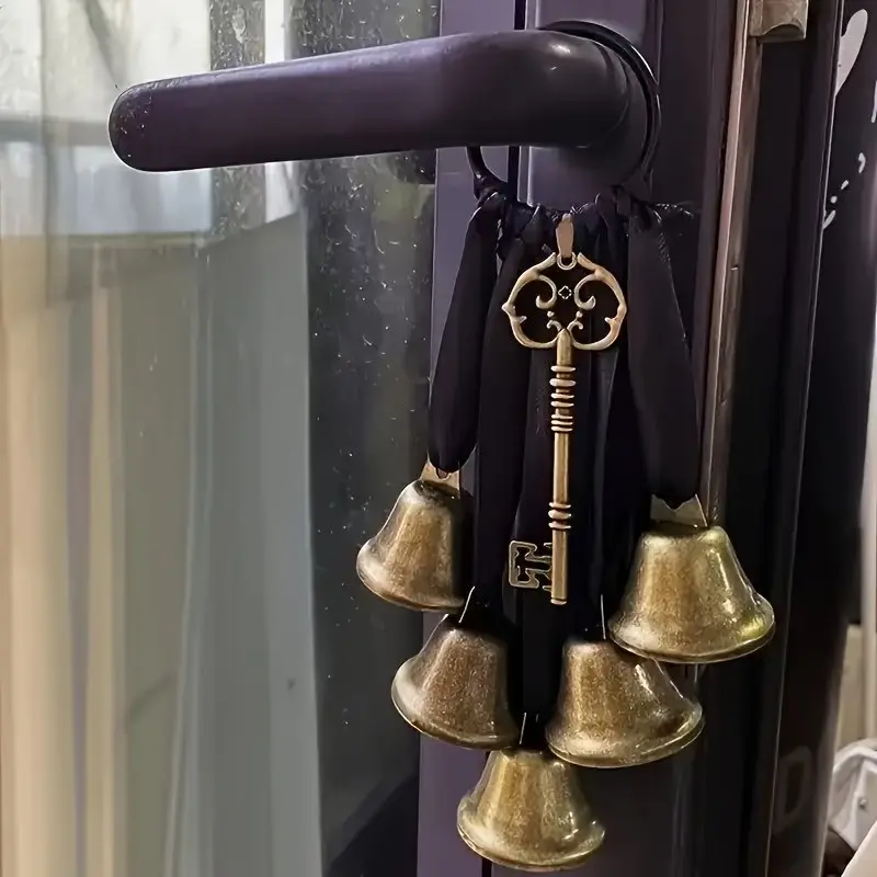 Witch Bell Door Handle Decoration, Window Wind Chime Home Decor, Perfect for Christmas and Halloween, Festive Holiday Ornament, Christmas Decorations