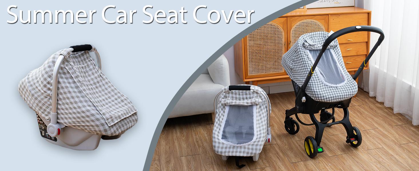 Infant Car Seat Head Support with Extra Shoulder Covers Thickened Breathable Carseat Cushion for Baby Newborn Stroller Swing Insert