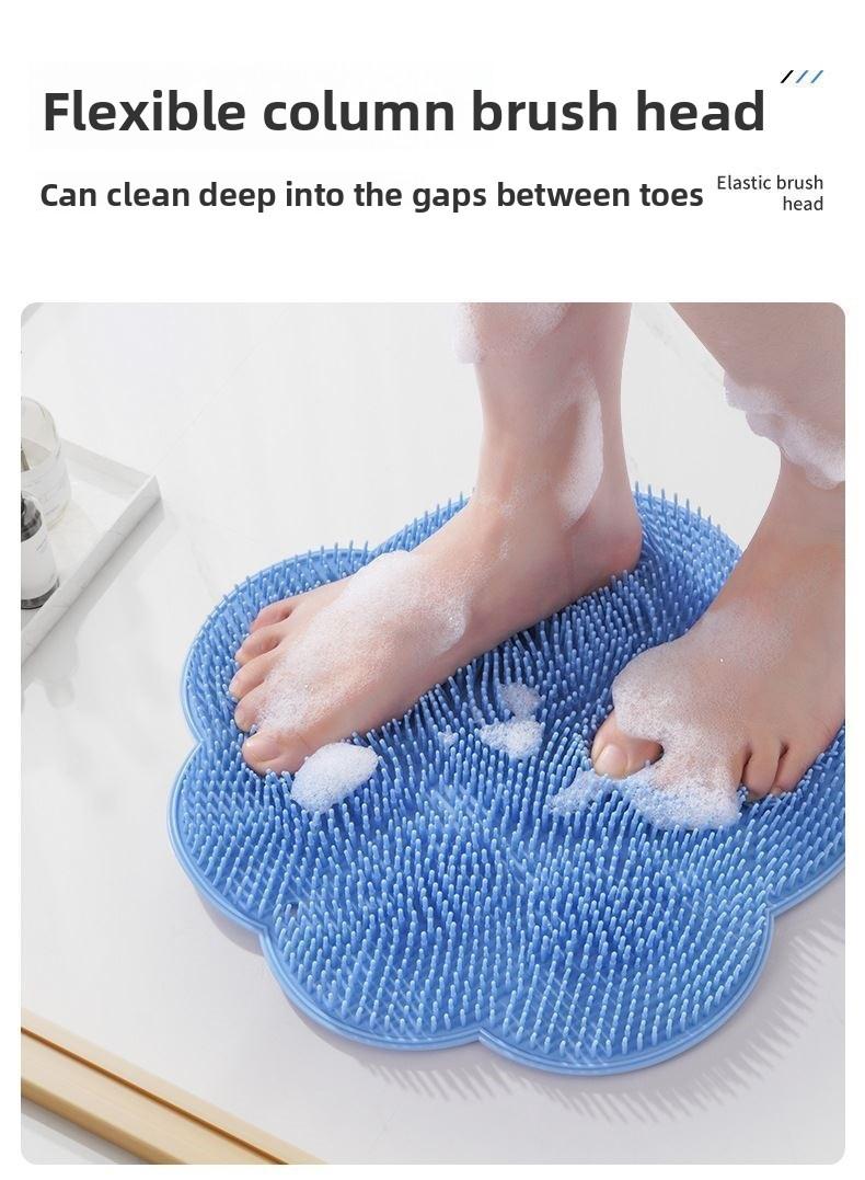 Bathroom Foot Scrubber Mat with Suction Cup Massage - Double-Layered Design for Thorough Cleaning & Easy Use - Versatile Foot Care Tool for Shower, Massage, & Back Scrubbing - Pad