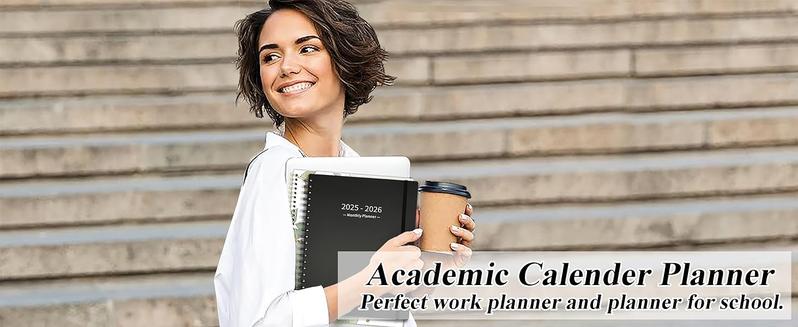 Monthly Planner20252026 (7.4'' x 9.6''), 2025 Calendar 18 Months Planner from Jan 2025Jun 2026, Academic Planner with Monthly Tabs  Pocket, Perfect for School  Work, 120GSM Thick Paper, Black