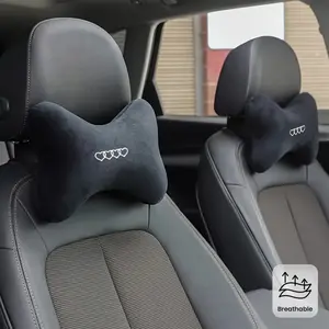 Ergonomic Seat Cushion with Heart Pattern • Neck Support Pillow, Soft Plush Material • Breathable Headrest for Driving • Fit for Cars • Ideal Gift for Drivers • Black/Gray/Beige Options Available • Seat Cushion for Car • Ergonomic Headrest for The Car