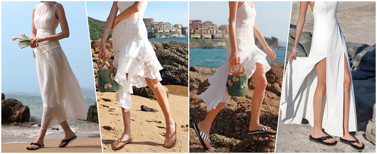 Flip Flops for Women with Arch Support Yoga Mat Comfortable Summer Beach Walking Thong Cushion Sandals Slip On Indoor Outdoor