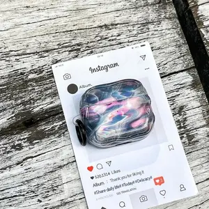 For AirPods Pro3 Pro2 1 2 3 4 Case TPU Creative Water Ripple Pattern Earphone Cover with Ring Anti-fall Wireless Bluetooth Box