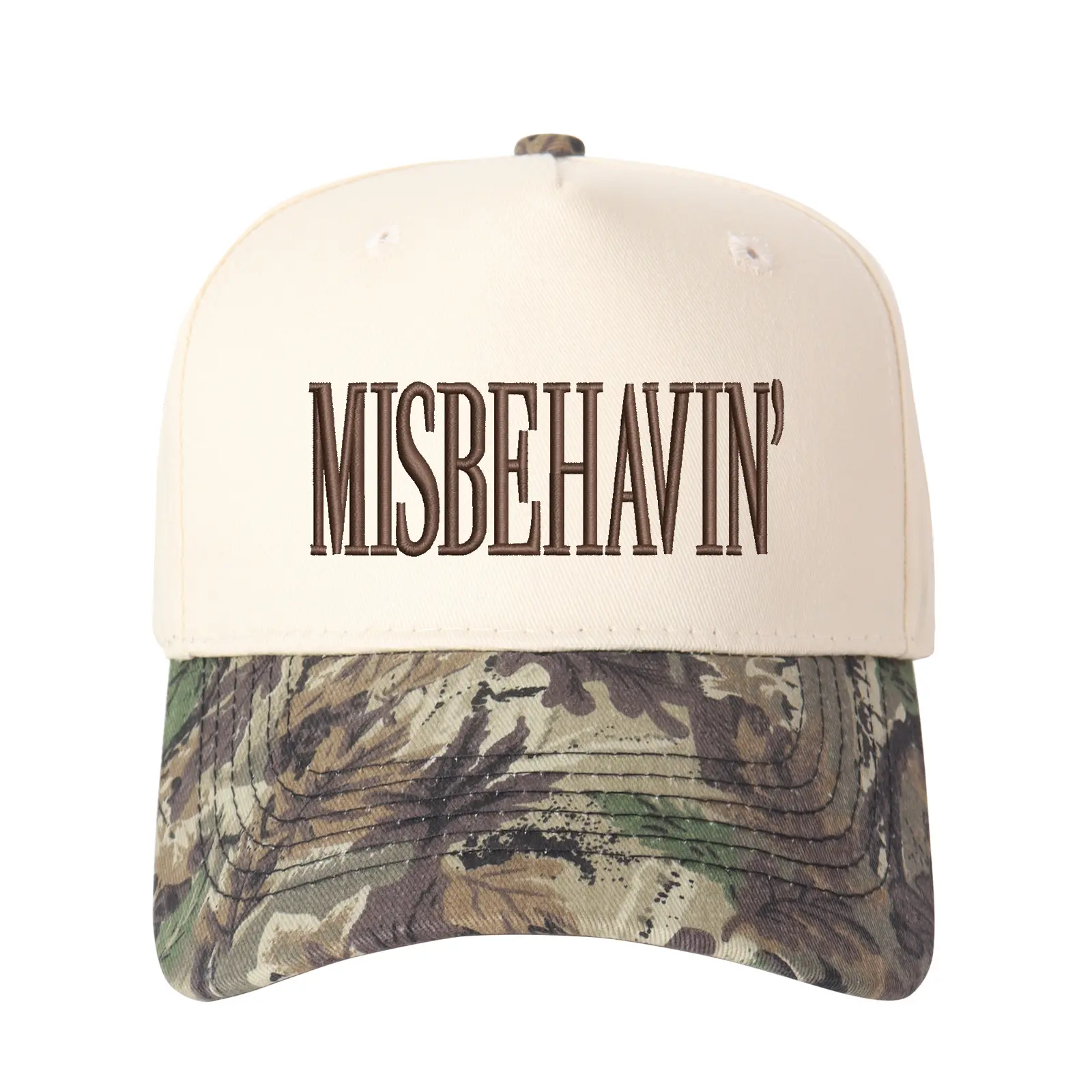 Unisex MISBEHAVIN Letter Patch Trucker Baseball Cap Snapback - Adjustable Size Fabric Hat for Female, Outdoor Beach Commute, Fashion Clothes Accessories