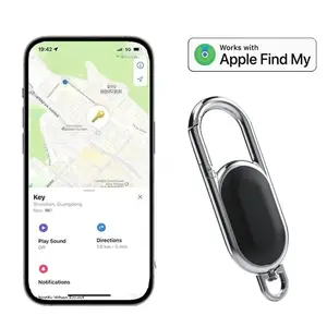 Mini Magnetic GPS Car Tracker  Anti-lost GPS airtag Smart Carabiner key chain Keyring with Find My tracker to attach Car key chain fob for use on Apple ios