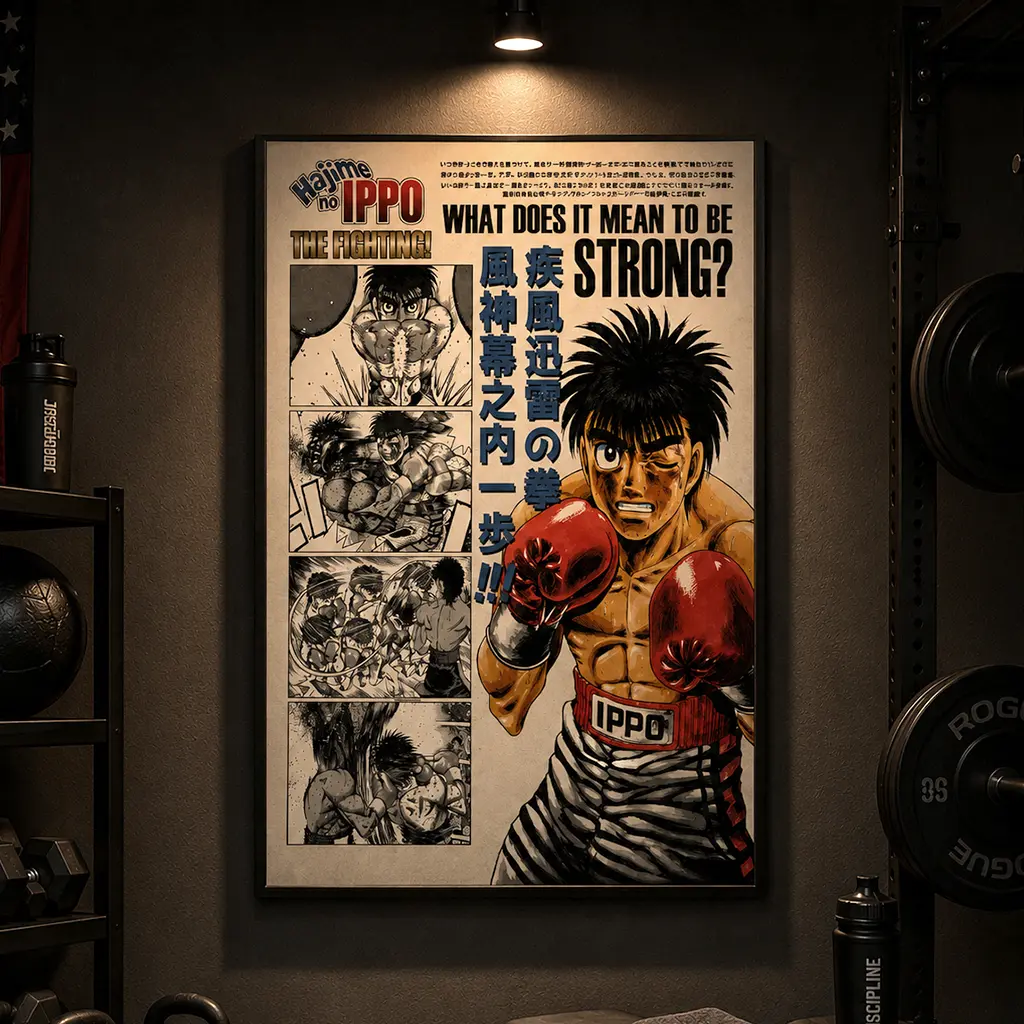 Hajime no Ippo Anime Manga Poster Art Print, Ippo Makunouchi Vintage Minimalist Japanese Wall Decor Artwork, Christmas Gift, Anime Wall Art, Manga Poster, Gaming Room Decor, Otaku Room Decor, Anime Fan Gift