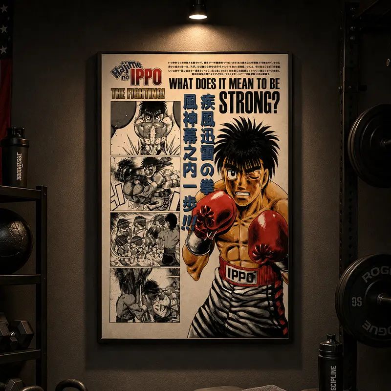 Hajime no Ippo Anime Manga Metal Poster Art Print - Multi-Size Metal Frame, Vintage Minimalist Japanese Wall Decoration, Artistic Otaku Finds, Fast & Reliable Delivery, Friends and Family Christmas Gift, Anime Edits Home Decor