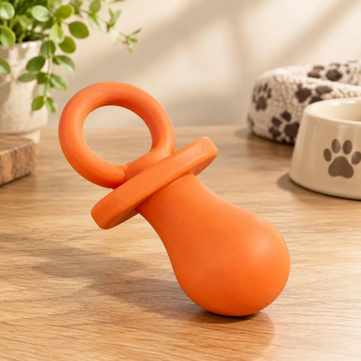 Puppy Pacifier Latex Dog Toy – Soft Binky-Shaped Chew for Teething Puppies & Small Dogs, 4.5 Inch, for Light Chewers Only, Squeaky Natural Latex, Assorted ColorsGift