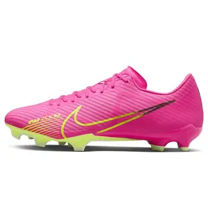 Nike Zoom Vapor 15 Academy MG Soccer Cleats – Unisex, Round-Toe, Lace-Up, Rubber Studs, Pink and Green Verifiable, with credentials and supporting global authentication