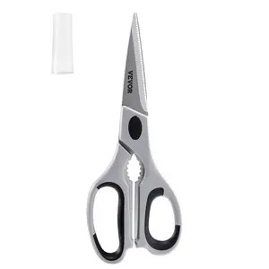 VEVOR Kitchen Scissors, Durable Stainless Steel Kitchen Shears with Protective Sheath, Heavy Duty Cooking Shears Soft Grip Comfort Handle, Kitchen Utensil for Cutting Meat, Food, Fish, Poultry, Grey