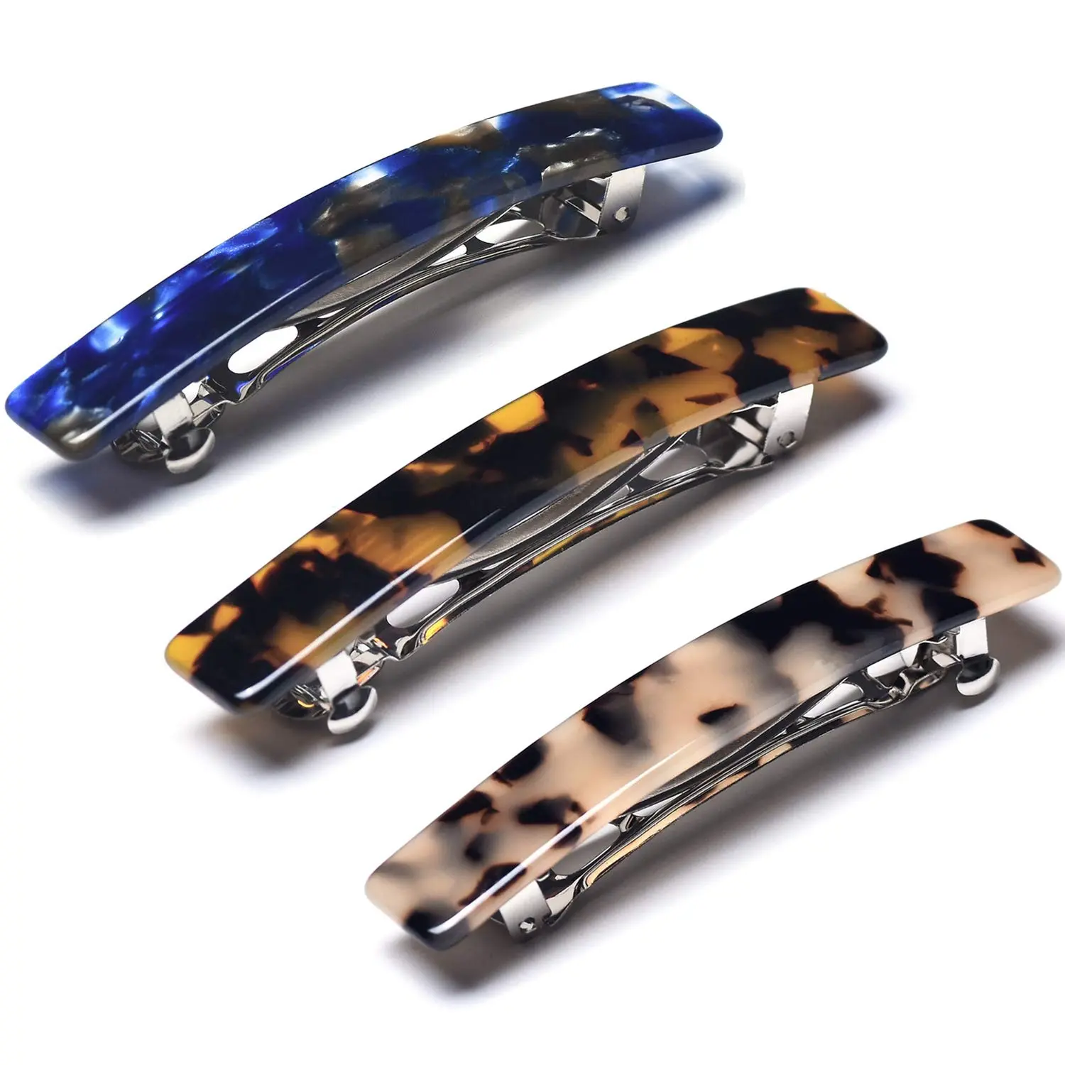 Hair Barrettes for Women  Hair Barrette Clip Small Acetate Hair Clips Barrette No Slip Hair Accessories 3-Pack