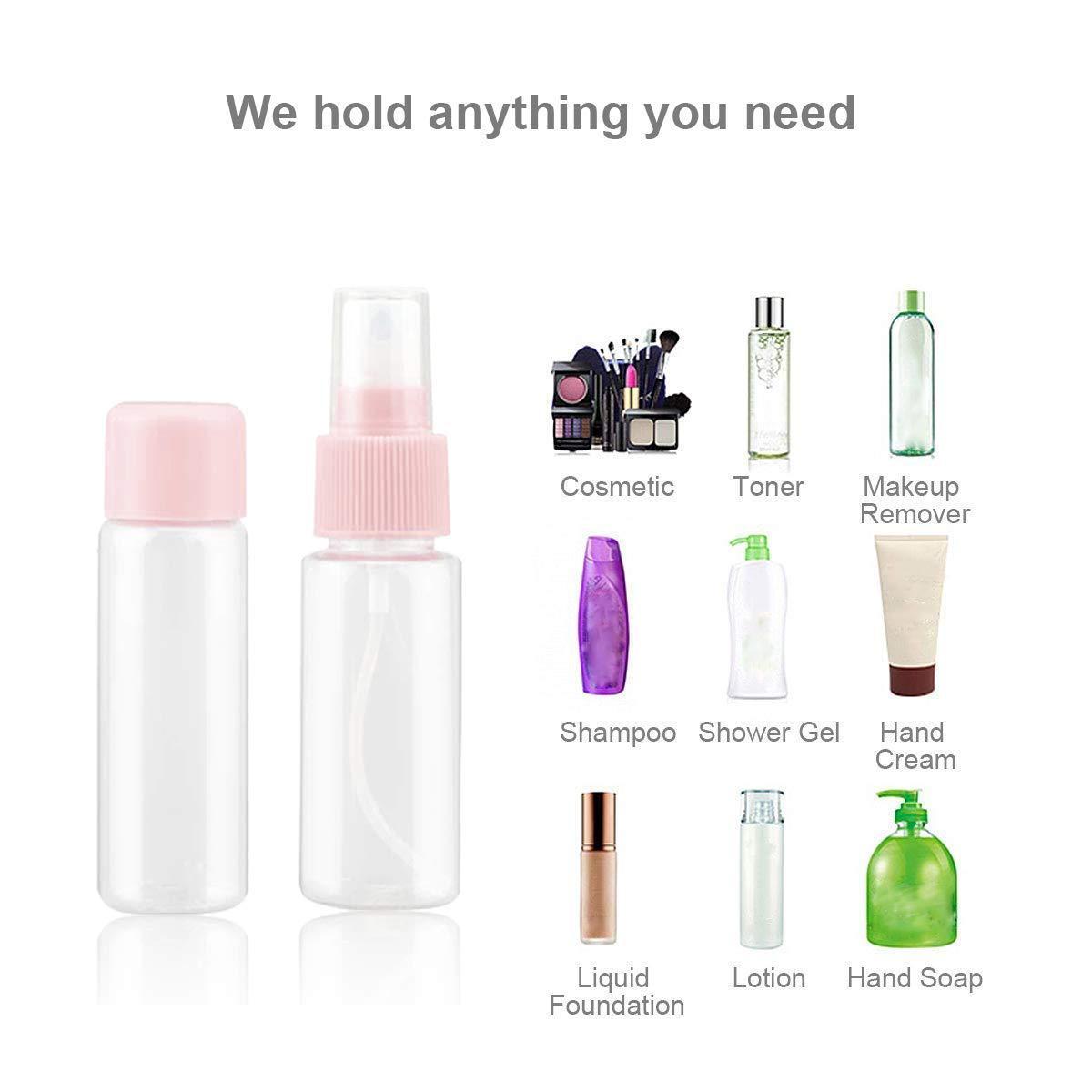 Travel Makeup Bottle Set with Storage Bag, 11pcs/set Portable Leak Proof Toiletry Container Set, Clear Cosmetic Container for Lotion, Shampoo, Cream, Soap